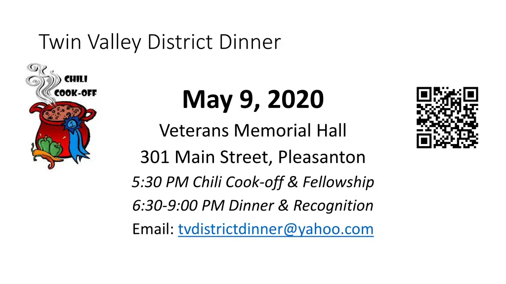 twin valley district dinner