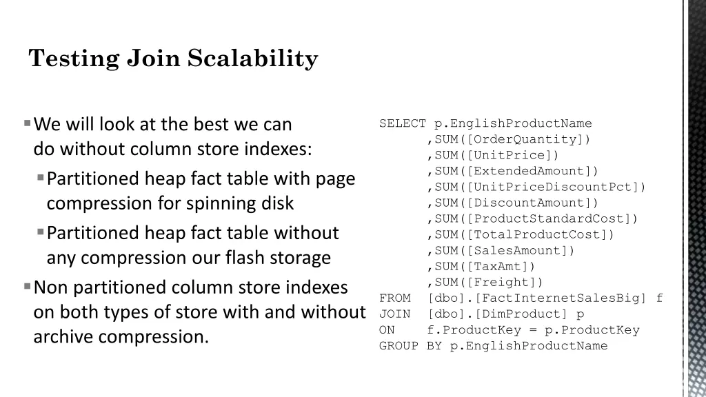 testing join scalability