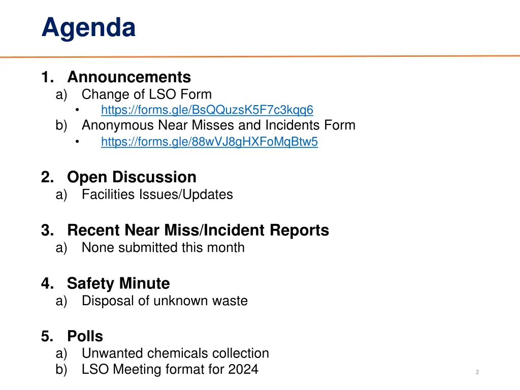 agenda