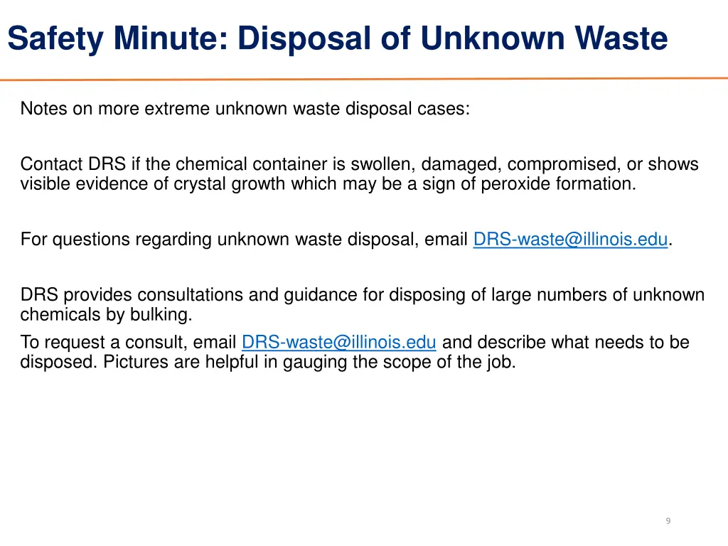 safety minute disposal of unknown waste 5