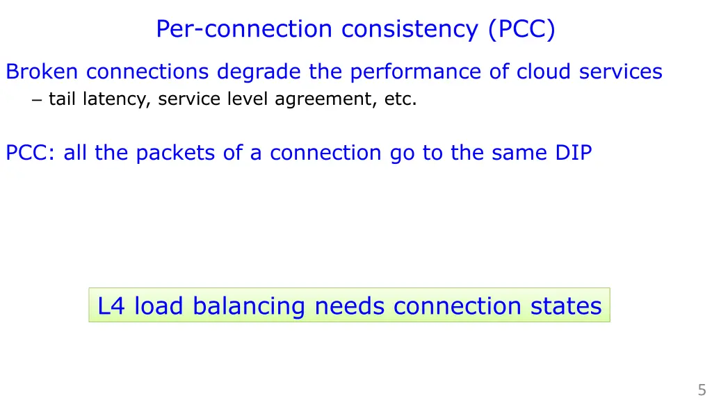 per connection consistency pcc