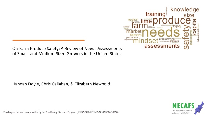 on farm produce safety a review of needs