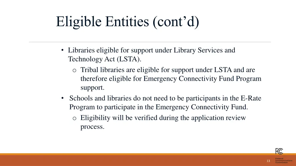 eligible entities cont d