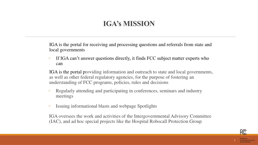 iga s mission