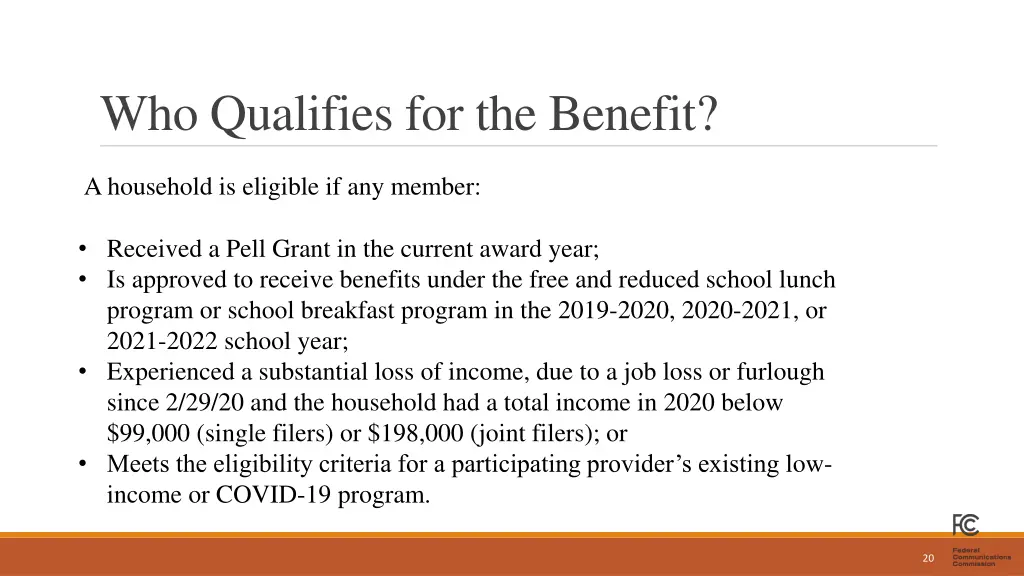 who qualifies for the benefit