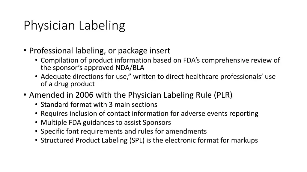 physician labeling
