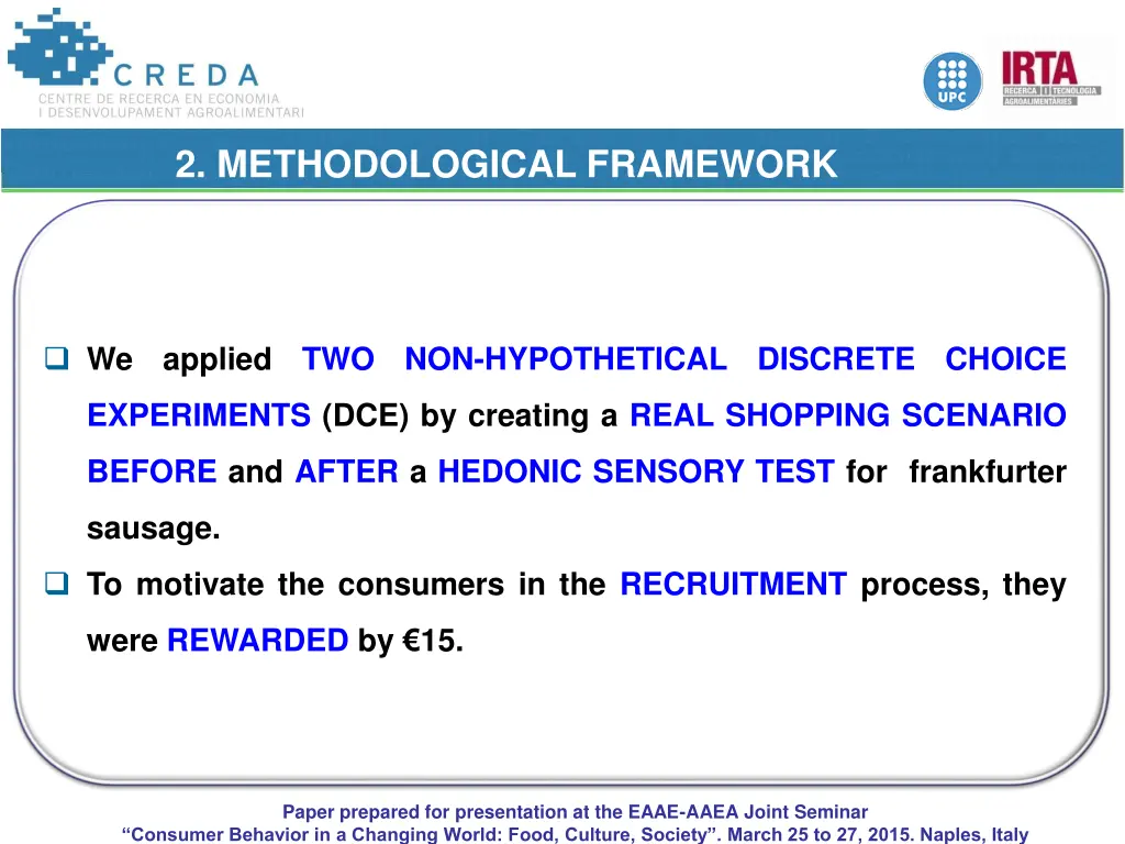 2 methodological framework