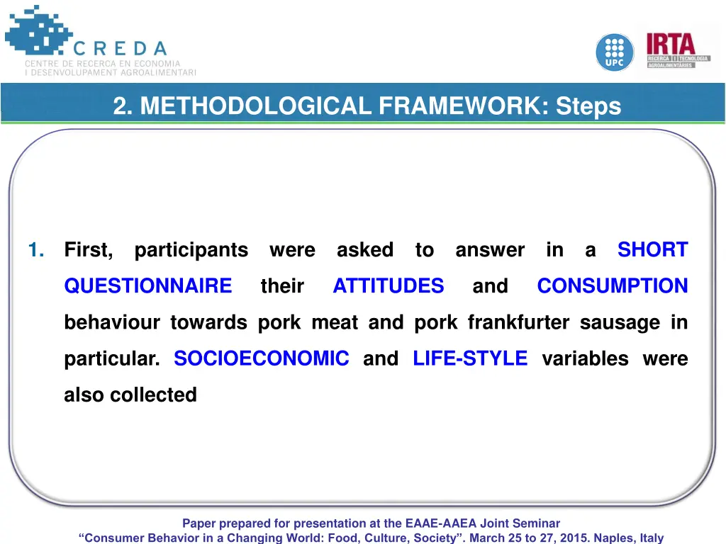 2 methodological framework steps