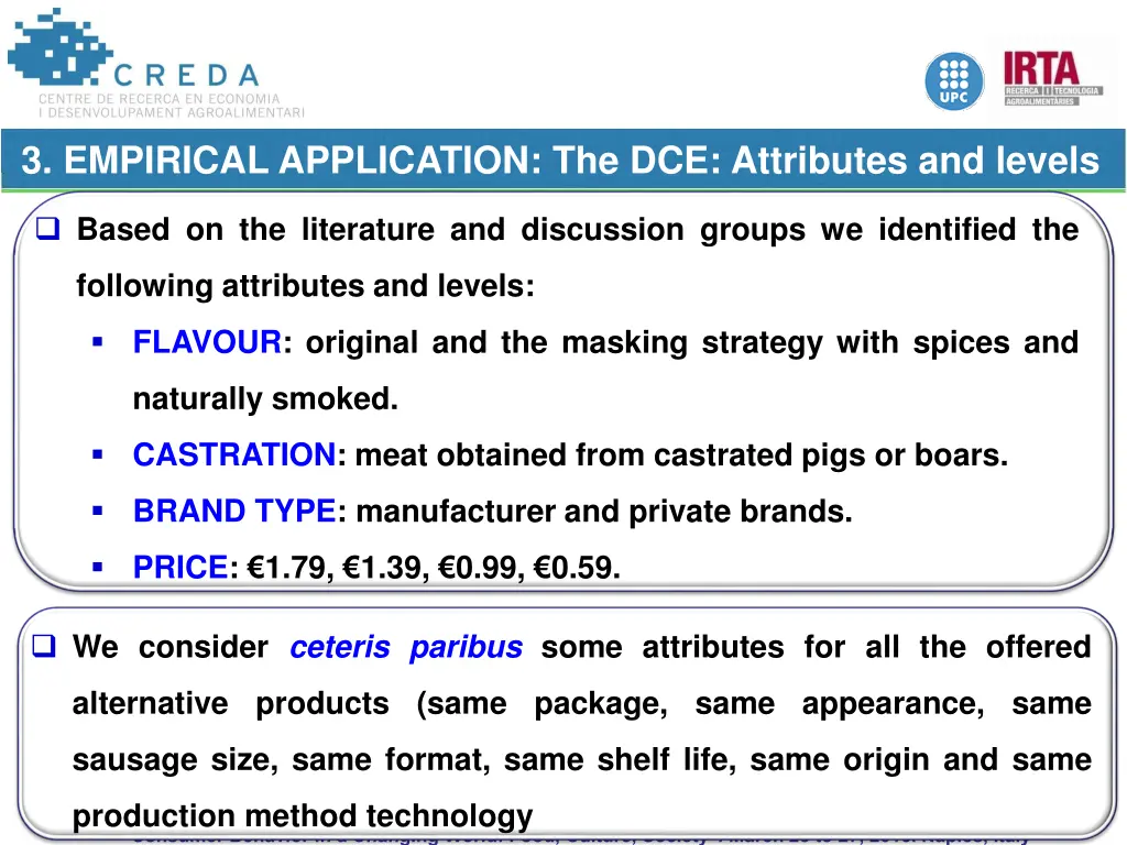 3 empirical application the dce attributes