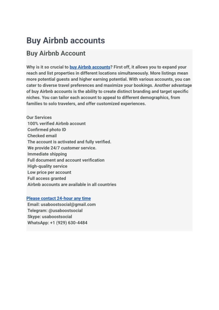 buy airbnb accounts