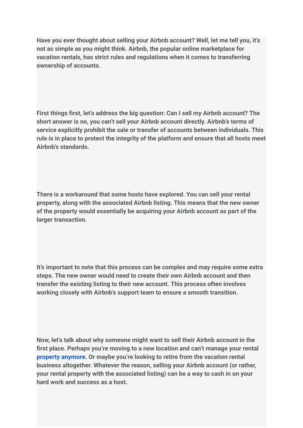 have you ever thought about selling your airbnb