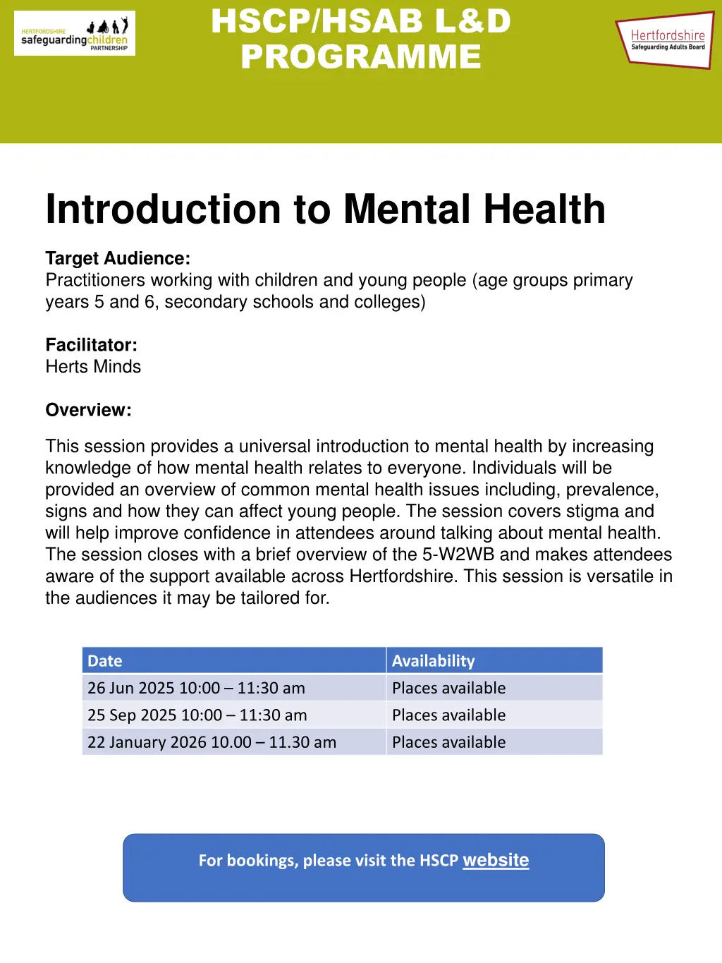 hscp hsab l d programme 16