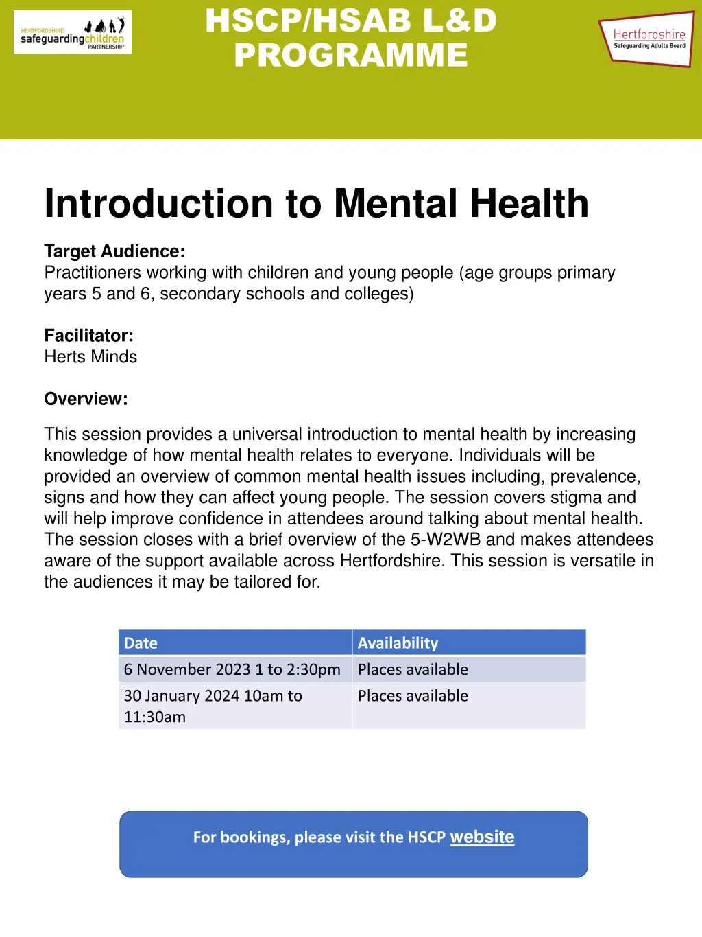 hscp hsab l d programme 20