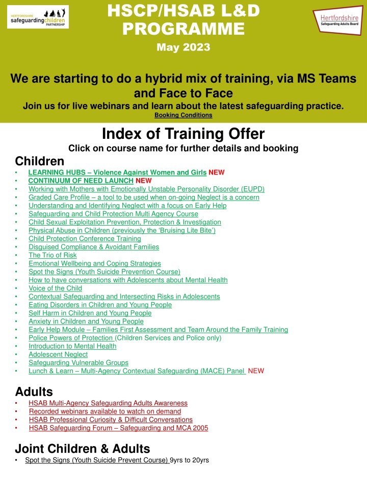 hscp hsab l d programme may 2023