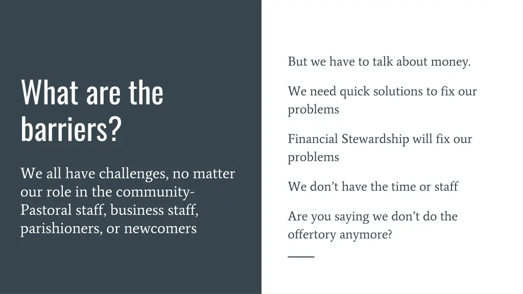 but we have to talk about money