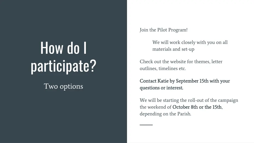 join the pilot program
