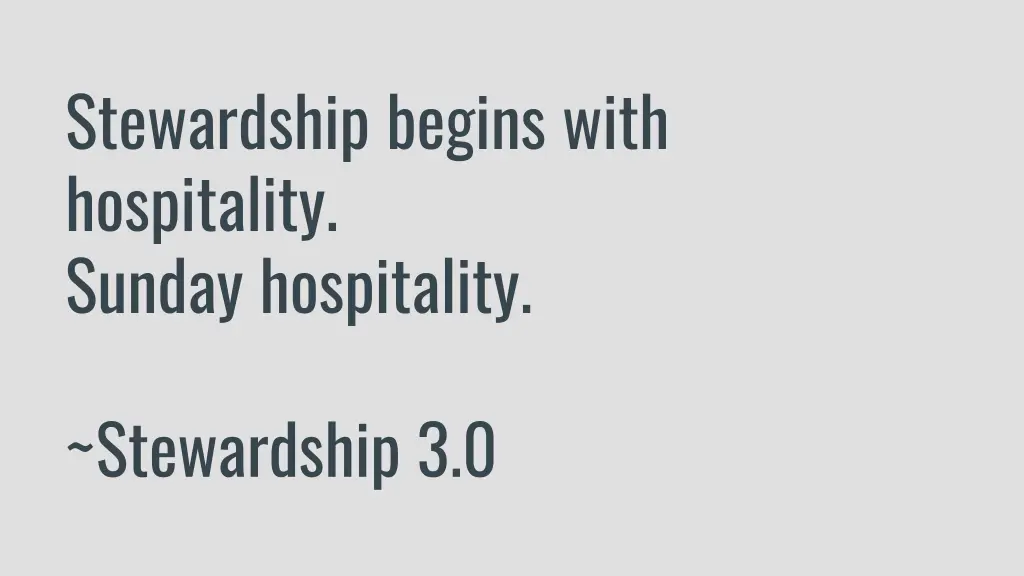 stewardship begins with hospitality sunday