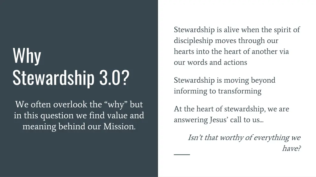 stewardship is alive when the spirit