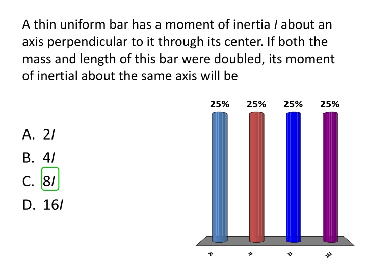 a thin uniform bar has a moment of inertia