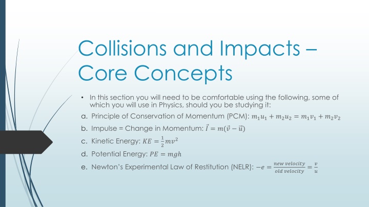 collisions and impacts core concepts