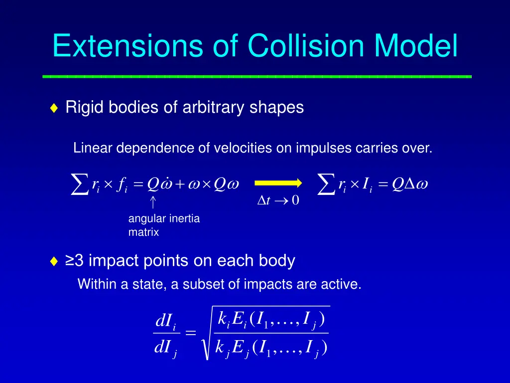 extensions of collision model