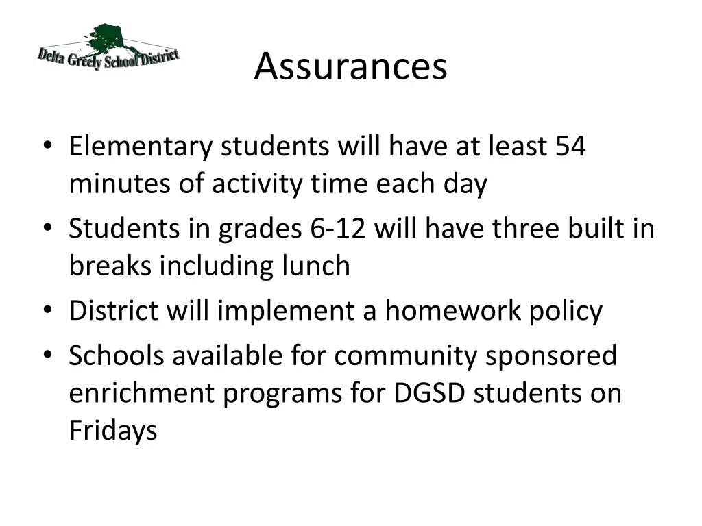 assurances