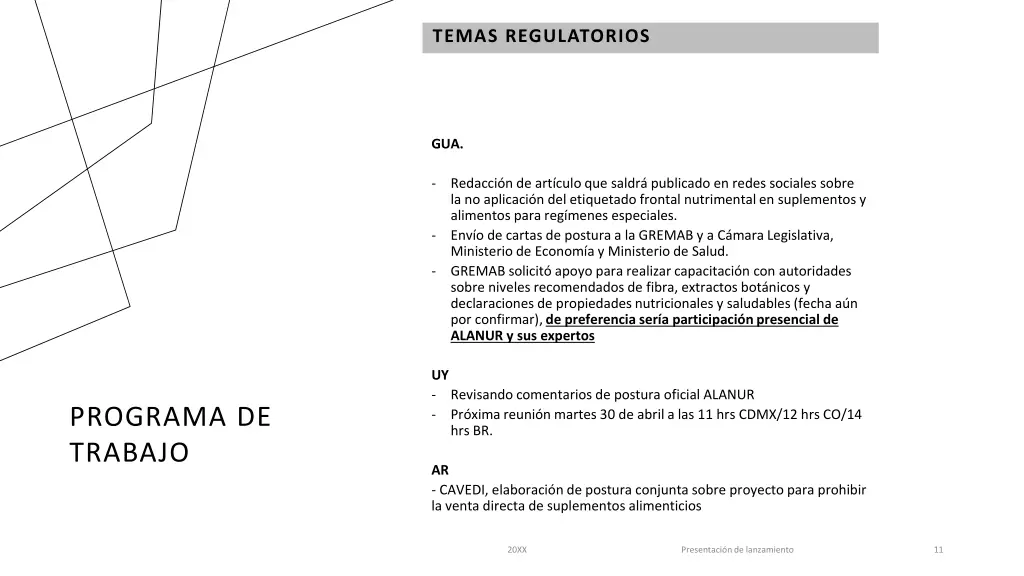 temas regulatorios