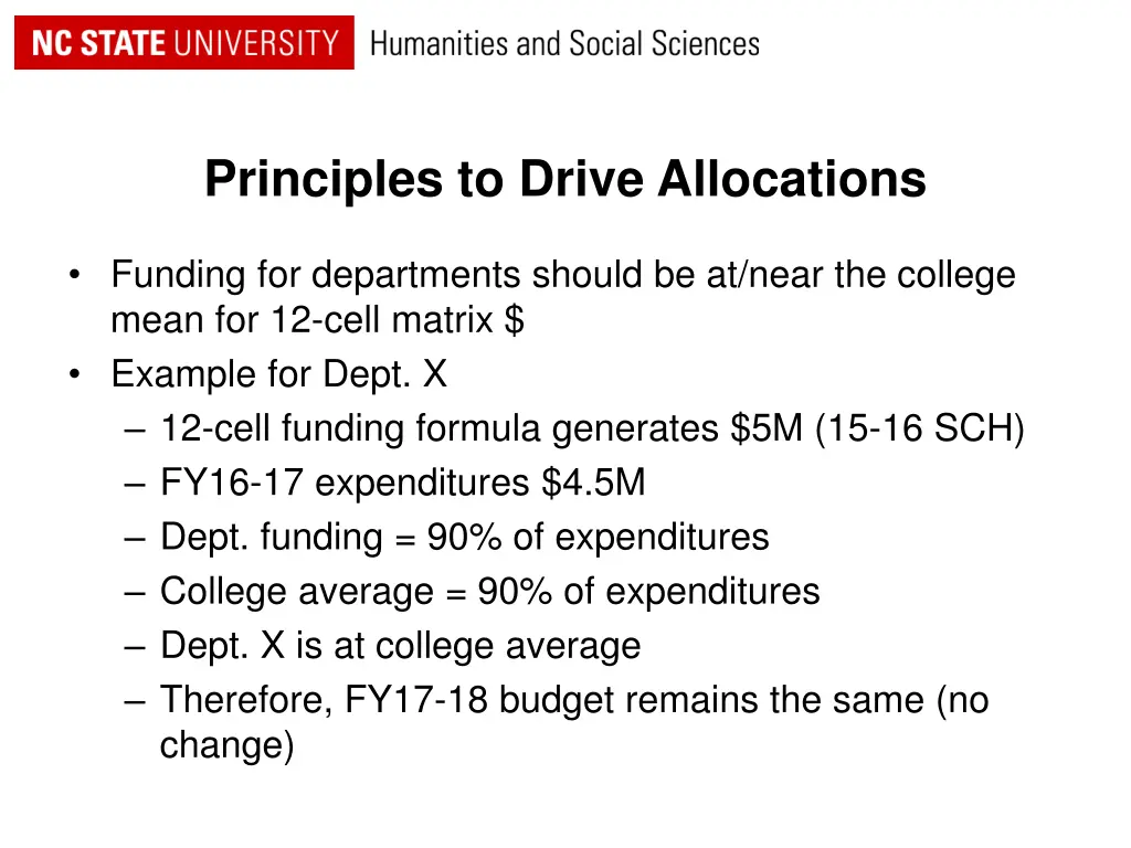 principles to drive allocations