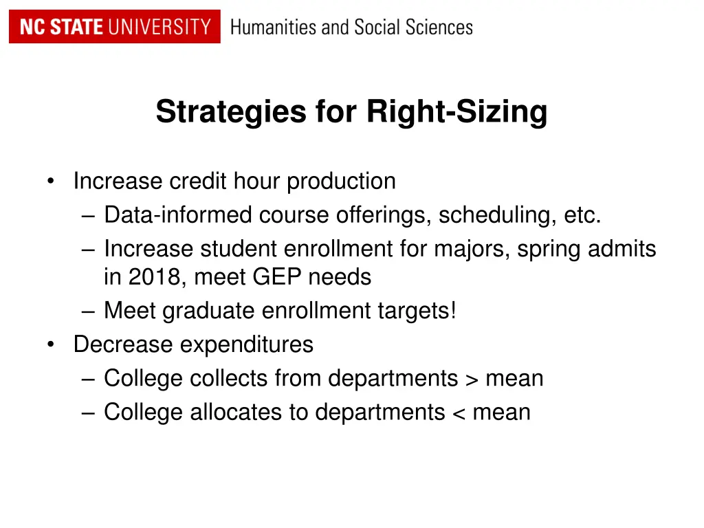 strategies for right sizing