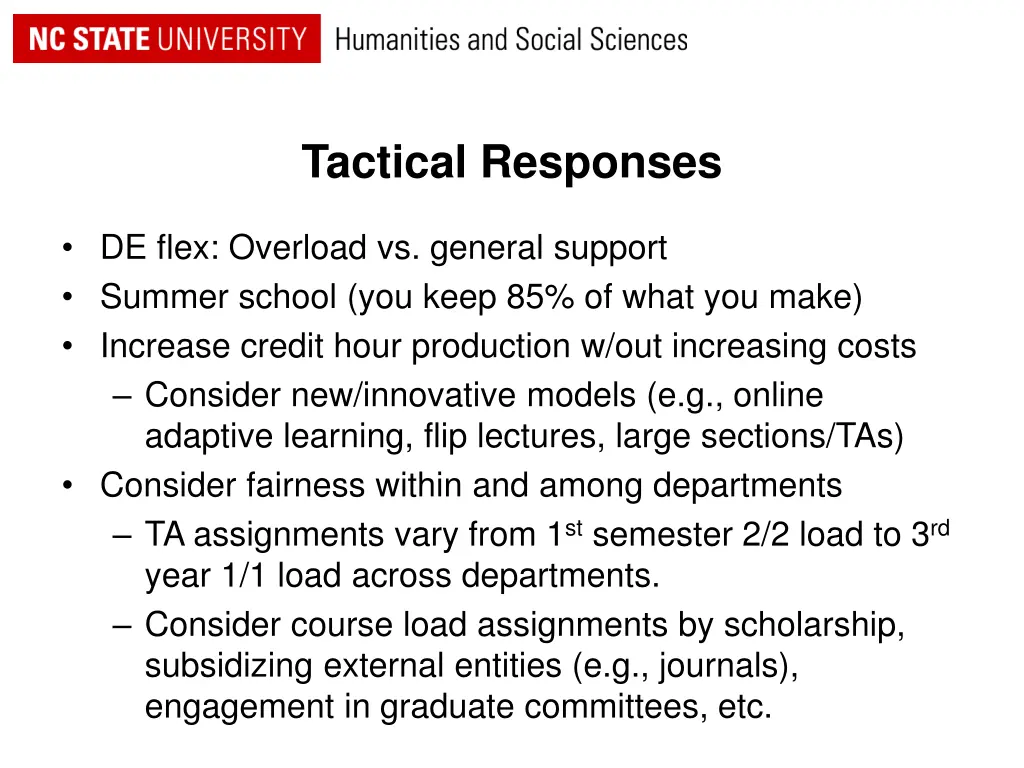 tactical responses