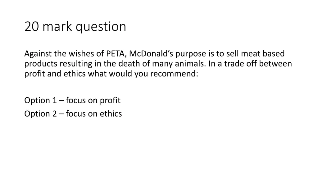 20 mark question
