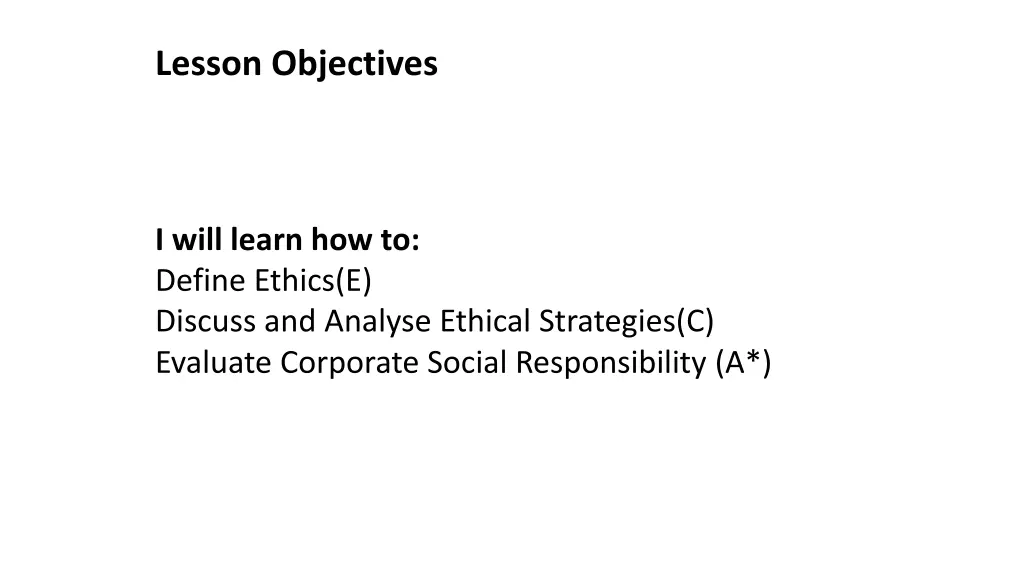 lesson objectives