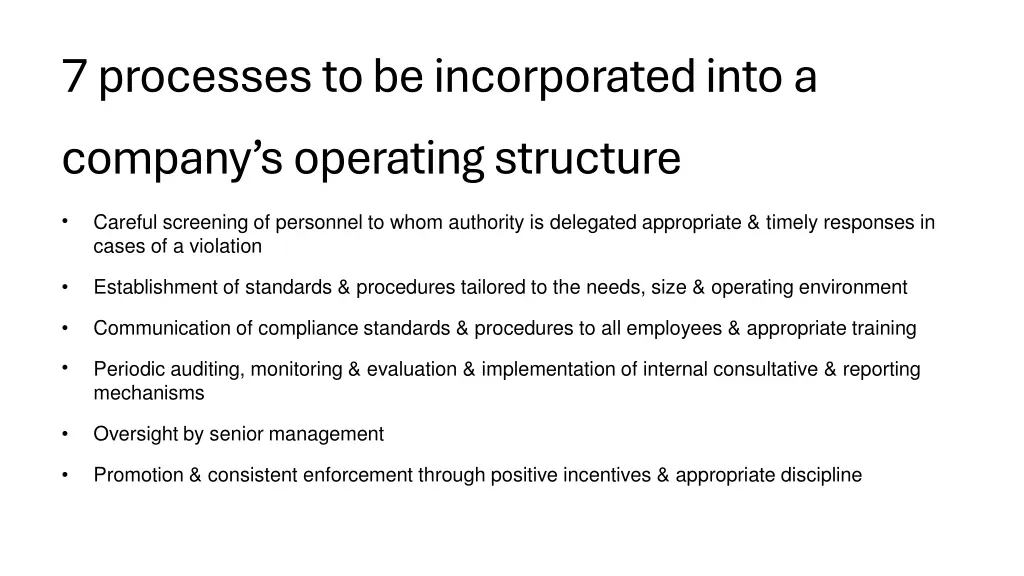 7processestobeincorporatedinto a company