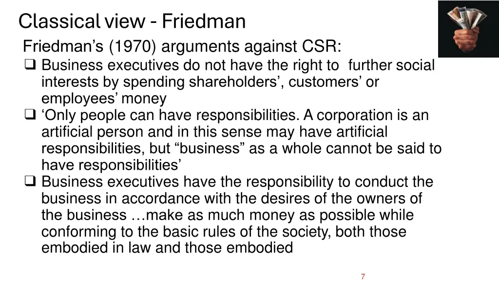 classicalview friedman friedman s 1970 arguments