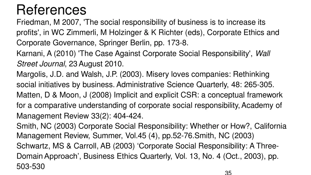 references friedman m 2007 the social