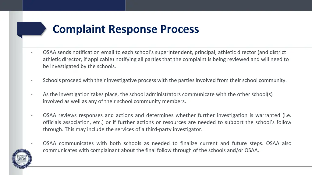 complaint response process
