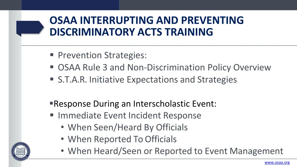 osaa interrupting and preventing discriminatory