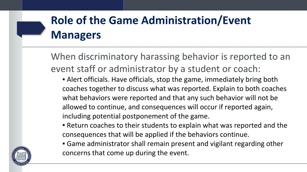 role of the game administration event managers