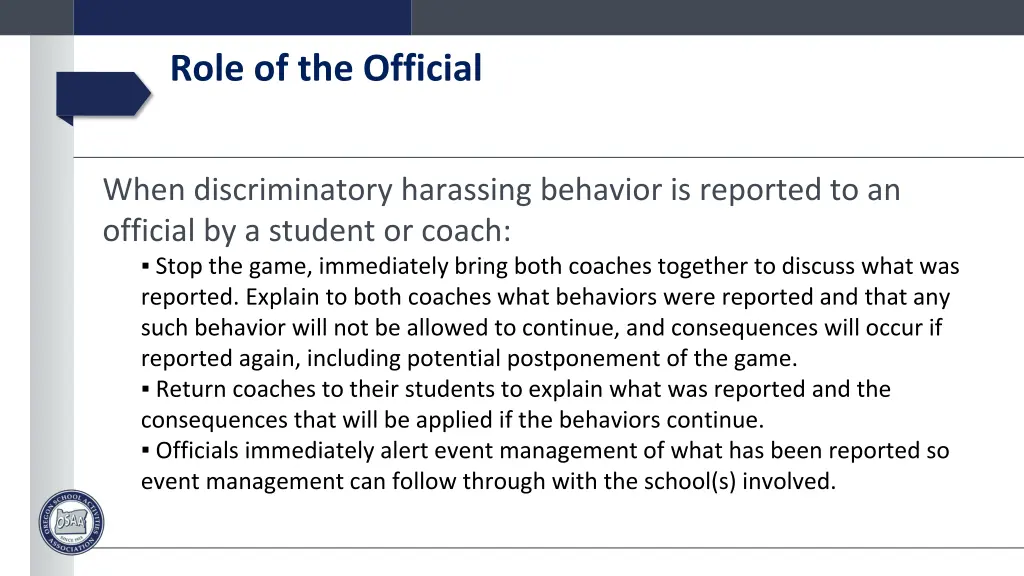 role of the official 1