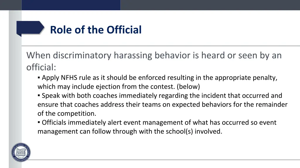 role of the official