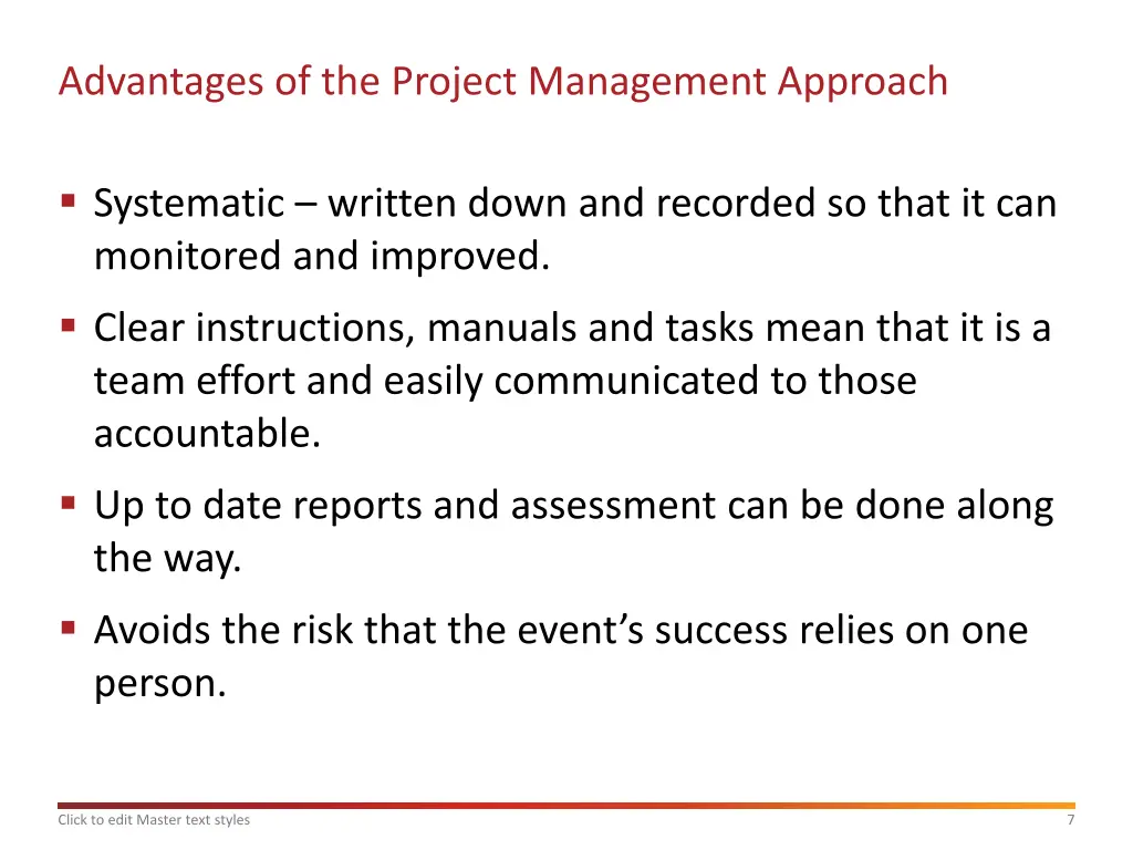 advantages of the project management approach