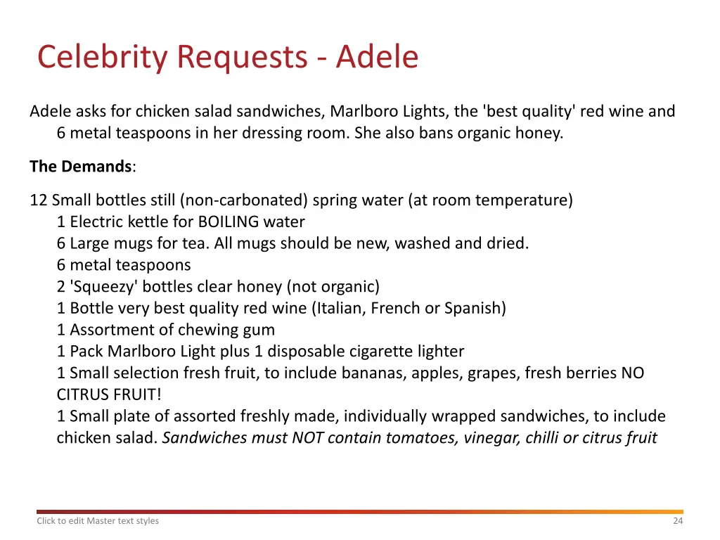 celebrity requests adele
