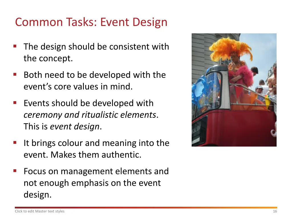 common tasks event design