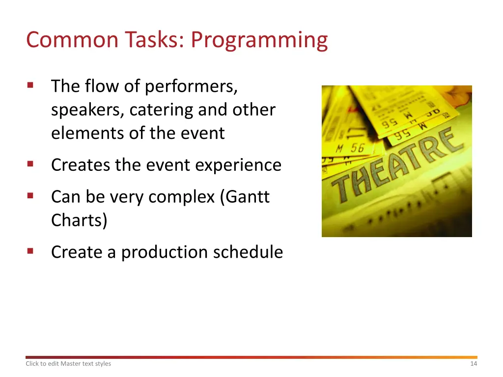 common tasks programming