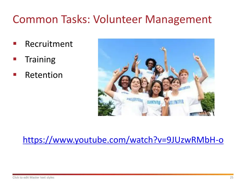 common tasks volunteer management