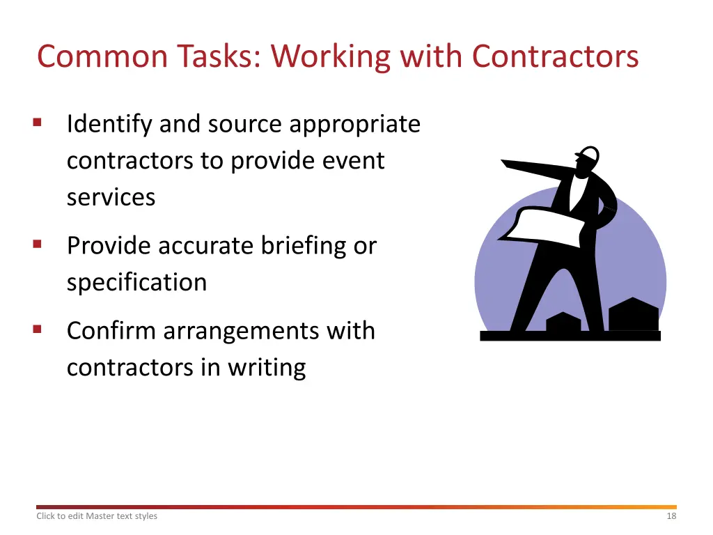 common tasks working with contractors