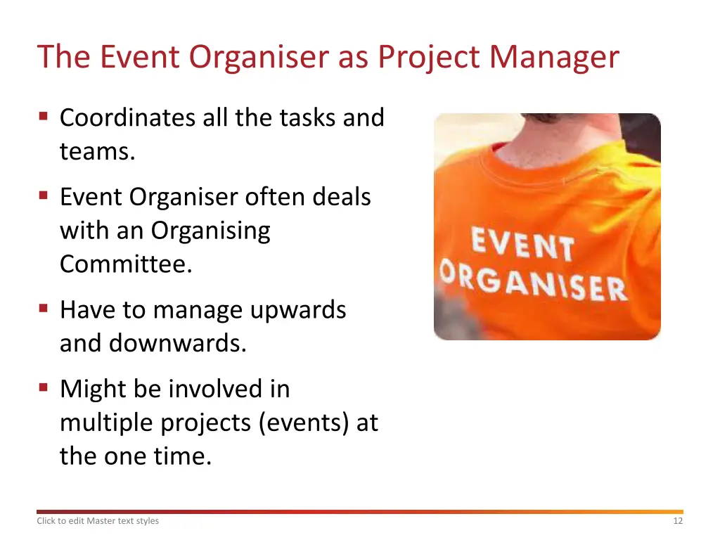 the event organiser as project manager
