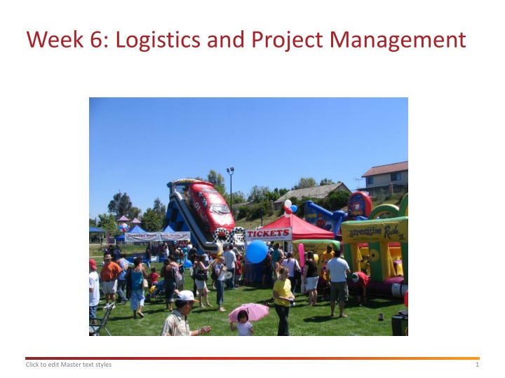 week 6 logistics and project management