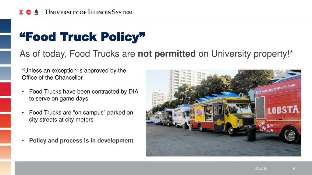 food truck policy food truck policy as of today