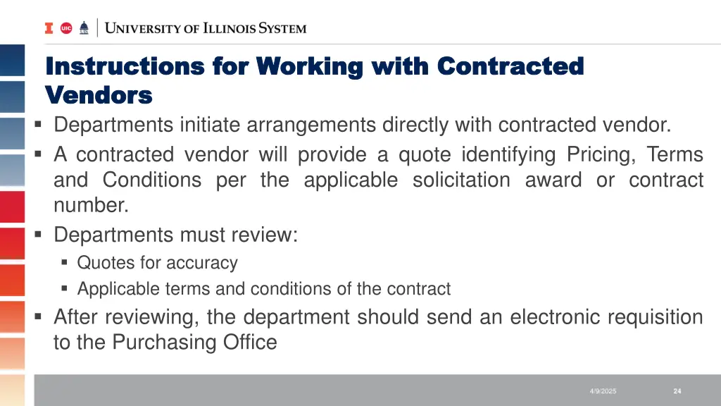 instructions for working with contracted